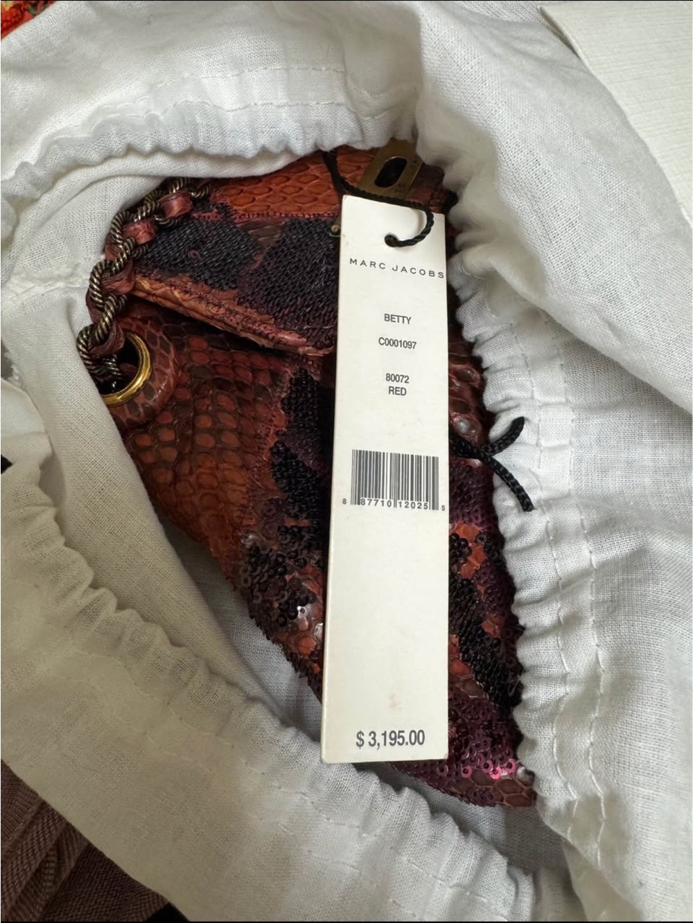 New with tag Luxe Leather Marc Jacobs Python Snakeskin Betty Purse plus gift - Picture 3 of 10